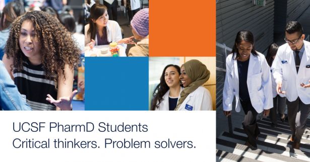 Collage of pharmacy students in various settings. UCSF PharmD Students. Critical thinkers. Problem solvers.