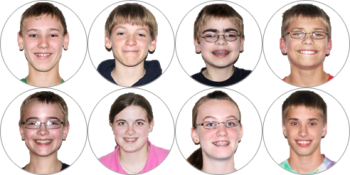 headshots of eight children